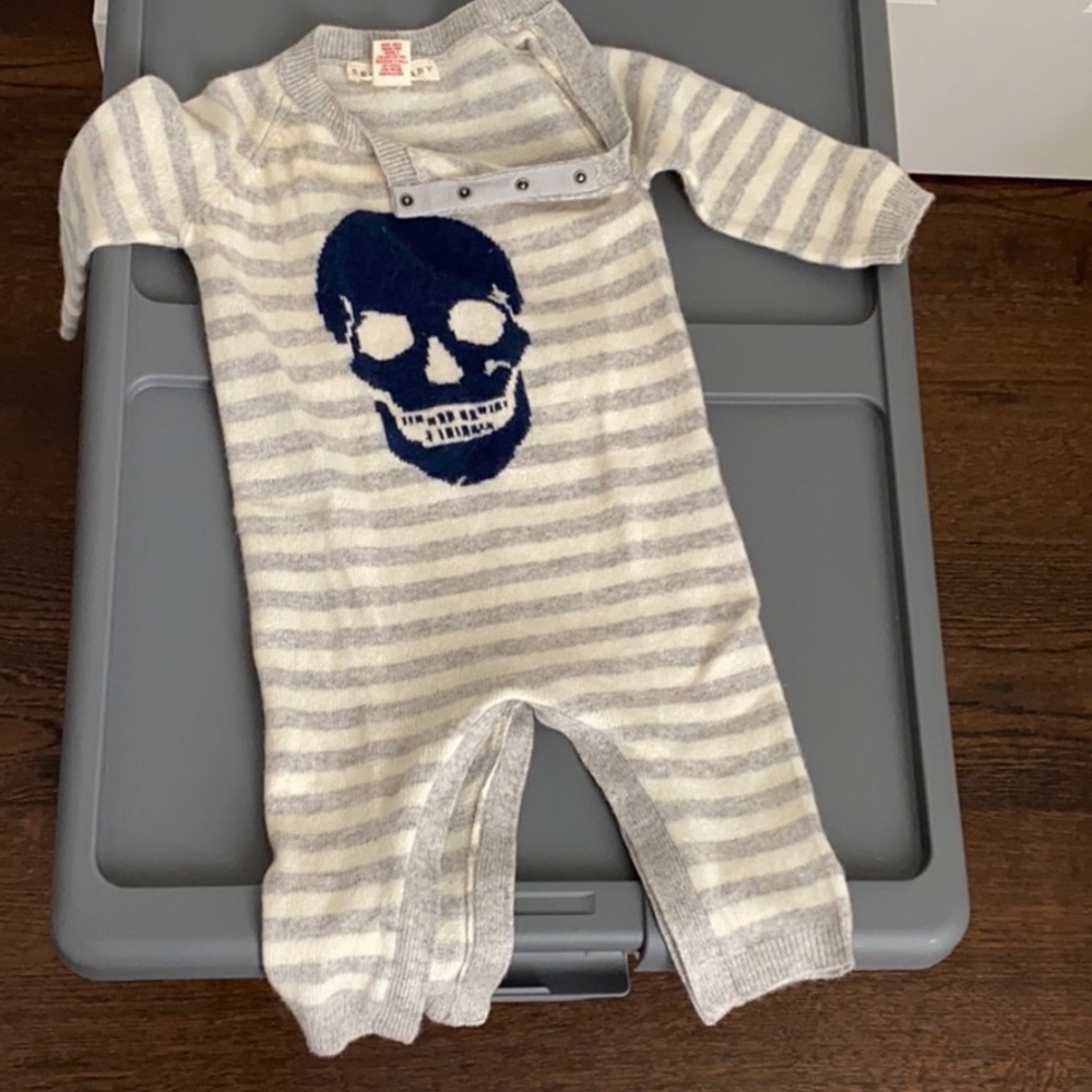 Skull Cashmere Baby Onesie